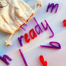 Load image into Gallery viewer, Purple and Yellow NSW Foundation Font Alphabet Set