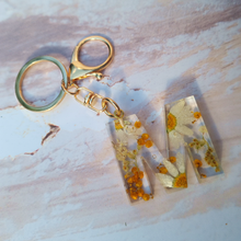 Load image into Gallery viewer, Customisable Floral Letter Keychain