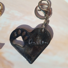 Load image into Gallery viewer, Customisable Pawprint Heart Keychain