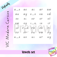 Load image into Gallery viewer, VIC Modern Cursive Vowel Digraph Set + FREE GIFT