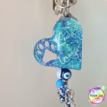 Load image into Gallery viewer, Customisable Pawprint Heart Keychain
