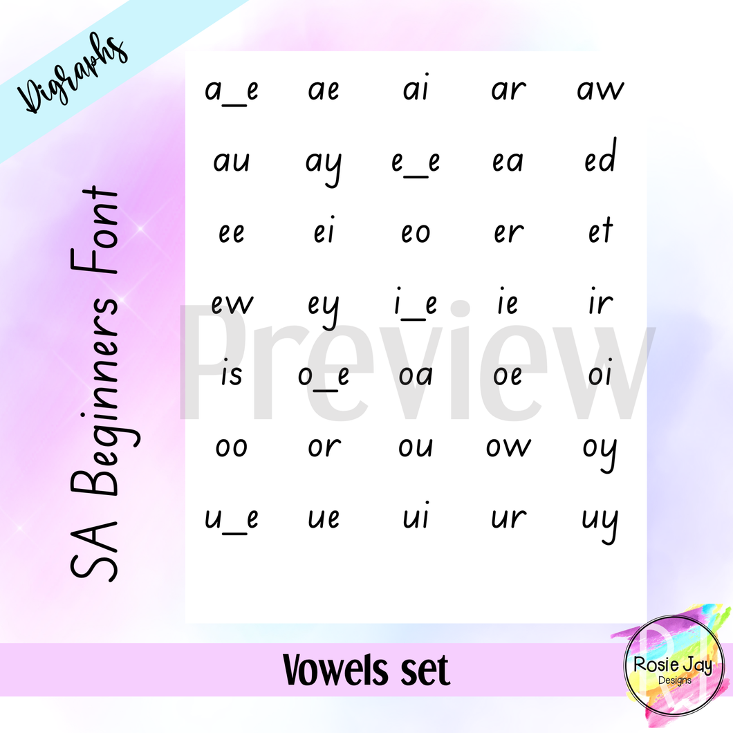 SA Beginners Vowel Digraph Set + FREE GIFT